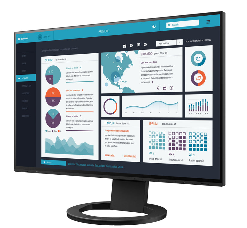 EIZO FlexScan EV2495-BK - monitor 24", 1920 x 1200, WUXGA, 16:10, z daisy chain, karta sieciowa czarny