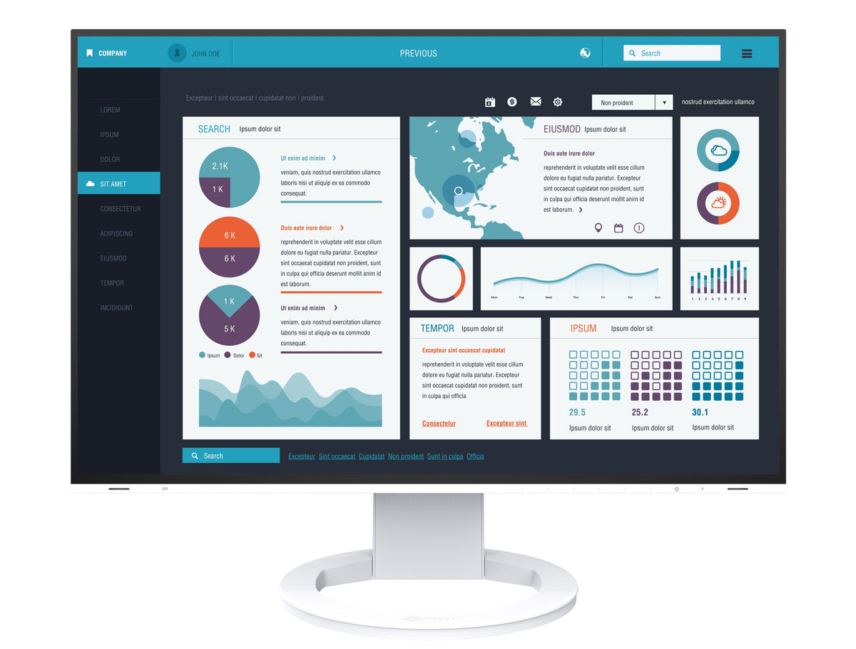 EIZO FlexScan EV2495-WT - monitor 24", 1920 x 1200, WUXGA, 16:10, z daisy chain, karta sieciowa biały