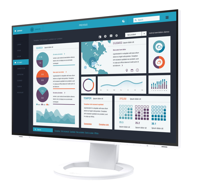 EIZO FlexScan EV2495-WT - monitor 24", 1920 x 1200, WUXGA, 16:10, z daisy chain, karta sieciowa biały