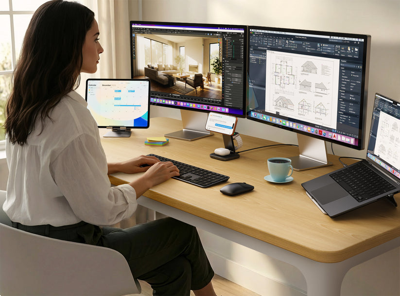 Satechi Slim EX3 - klawiatura BT do trzech urządzeń z przełącznikiem trybu Mac/Windows space black