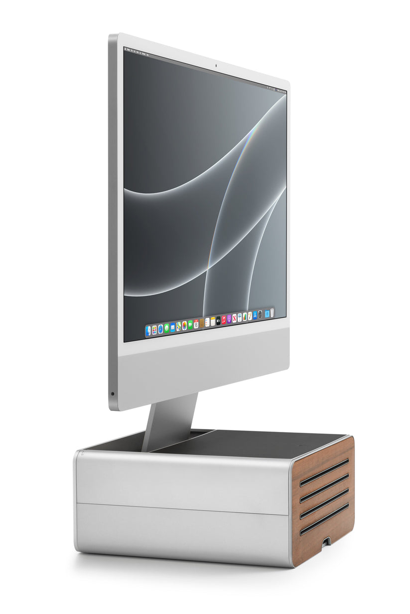 Twelve South HiRise Pro - aluminiowa podstawka do iMac i Apple Studio Display ze schowkiem srebrna