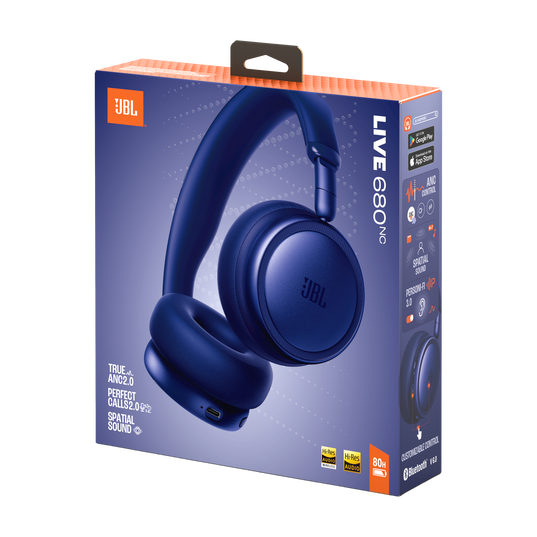 JBL Live 680NC - bezprzewodowe słuchawki nauszne z redukcją hałasu niebieskie