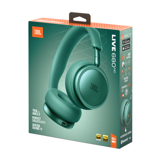 JBL Live 680NC - bezprzewodowe słuchawki nauszne z redukcją hałasu zielone