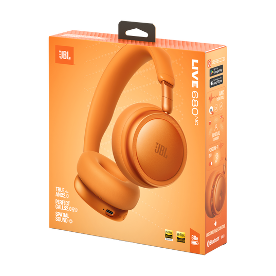 JBL Live 680NC - bezprzewodowe słuchawki nauszne z redukcją hałasu pomarańczowe