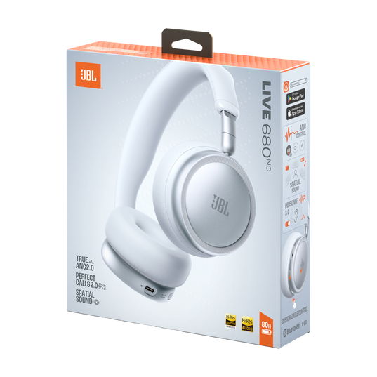 JBL Live 680NC - bezprzewodowe słuchawki nauszne z redukcją hałasu białe