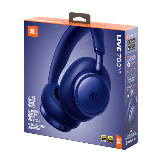 JBL Live 780NC - bezprzewodowe słuchawki nauszne z redukcją hałasu niebieskie