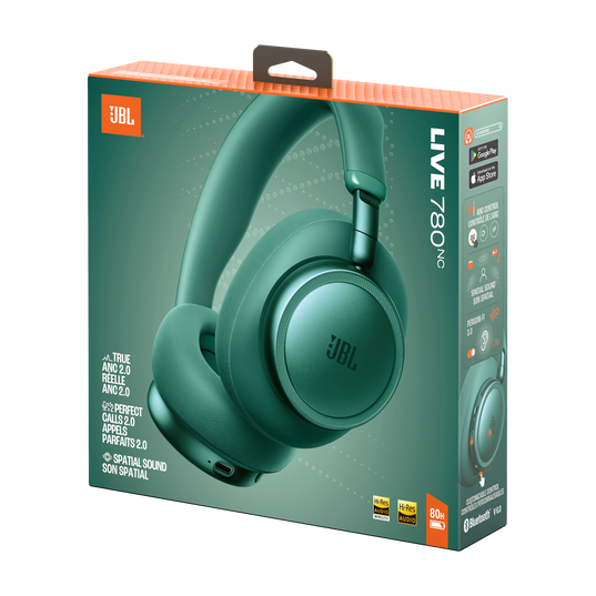 JBL Live 780NC - bezprzewodowe słuchawki nauszne z redukcją hałasu zielone