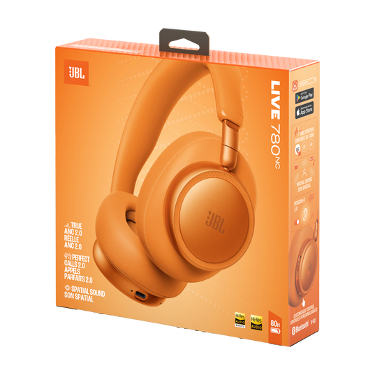 JBL Live 780NC - bezprzewodowe słuchawki nauszne z redukcją hałasu pomarańczowe