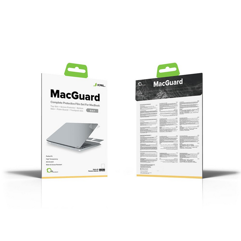 JCPal MacGuard 2in1 Skin Set - Folia do MacBook Air 13" M1 Silver