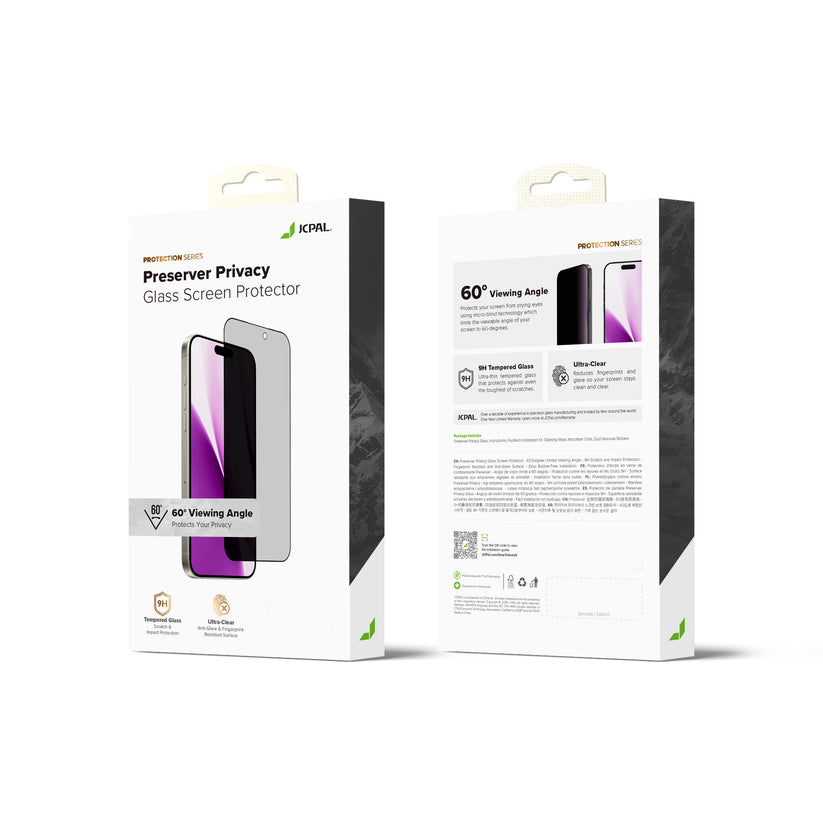 JCPal Preserver Privacy Tempered Glass Screen Protector - prywatyzujące szkło hartowane do iPhone 18 Pro Max