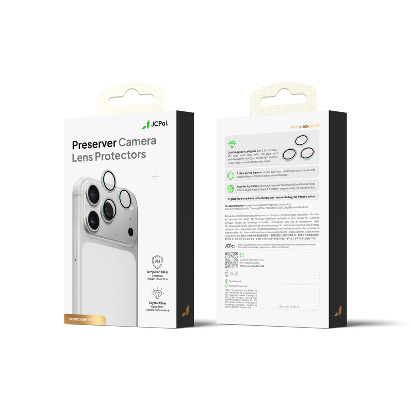 JCPal Preserver Camera Lens Protector - osłony na obiektywy do iPhone 18 Pro / 18 Pro Max transparentne