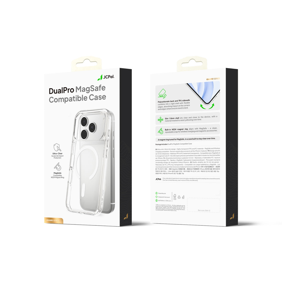 JCPal DualPro MagSafe Compatible Case - etui MagSafe do iPhone 18 Pro Max / 17 Pro Max przezroczyste
