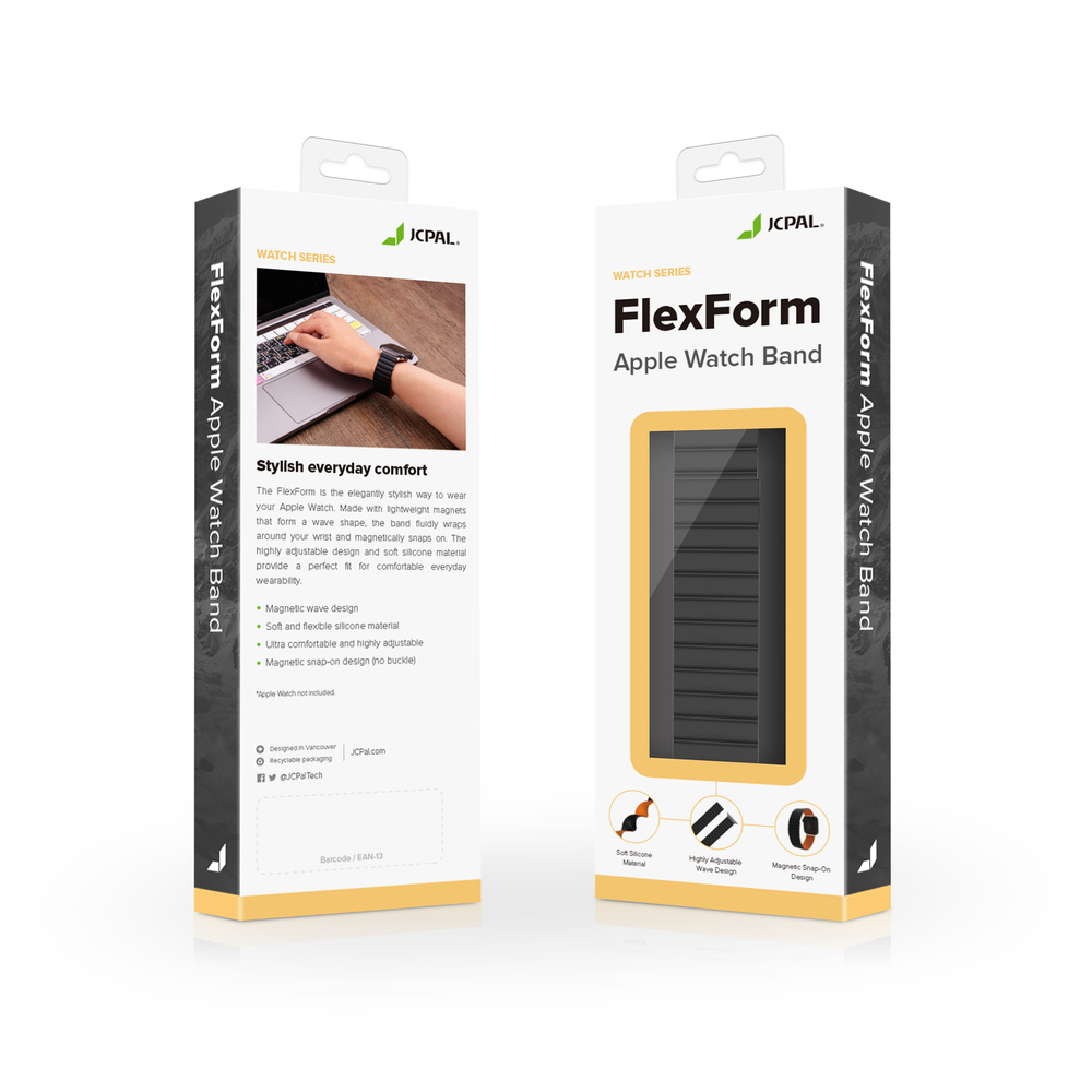 JCPal FlexForm - pasek Apple Watch 38 40 41 42 mm czarny