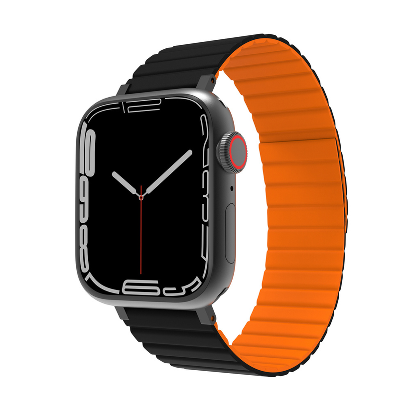 JCPal FlexForm - pasek Apple Watch 38 40 41 42 mm czarny pomarańczowy