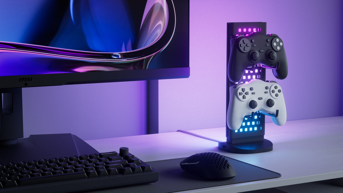 Nanoleaf Pegboard Desk Dock - podświetlana stacja dokująca do urządzeń peryferyjnych - czarna