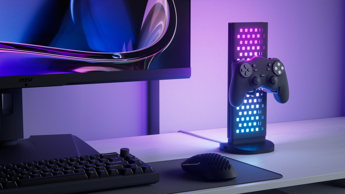 Nanoleaf Pegboard Desk Dock - podświetlana stacja dokująca do urządzeń peryferyjnych - czarna