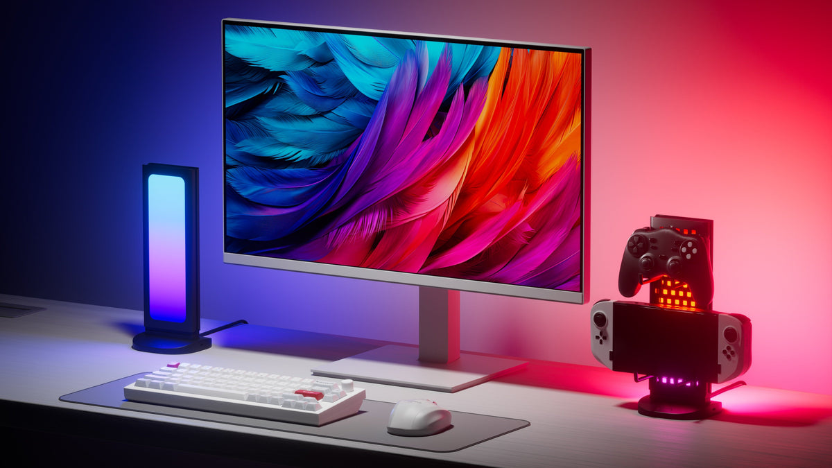 Nanoleaf Pegboard Desk Dock - podświetlana stacja dokująca do urządzeń peryferyjnych - czarna