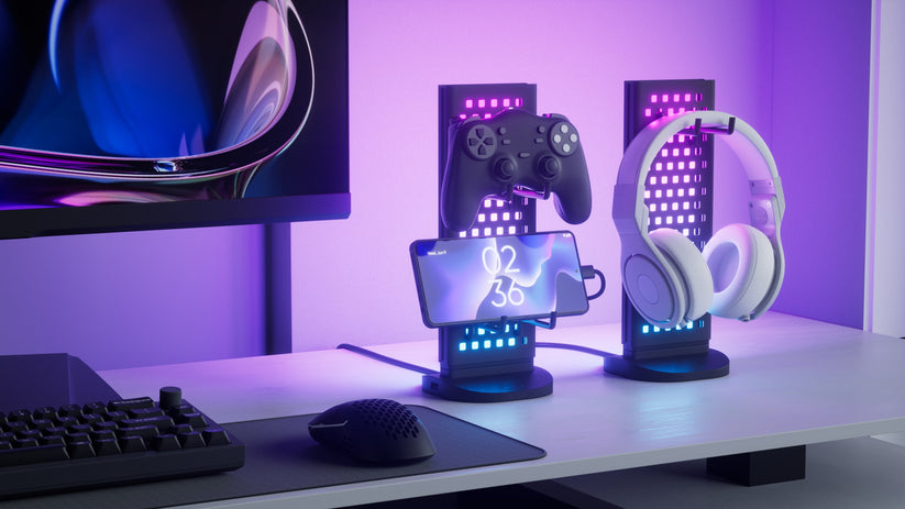 Nanoleaf Pegboard Desk Dock - podświetlana stacja dokująca do urządzeń peryferyjnych - czarna