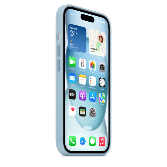 Apple silikonowe etui z MagSafe do iPhone’a 15 Plus – jasnoniebieski