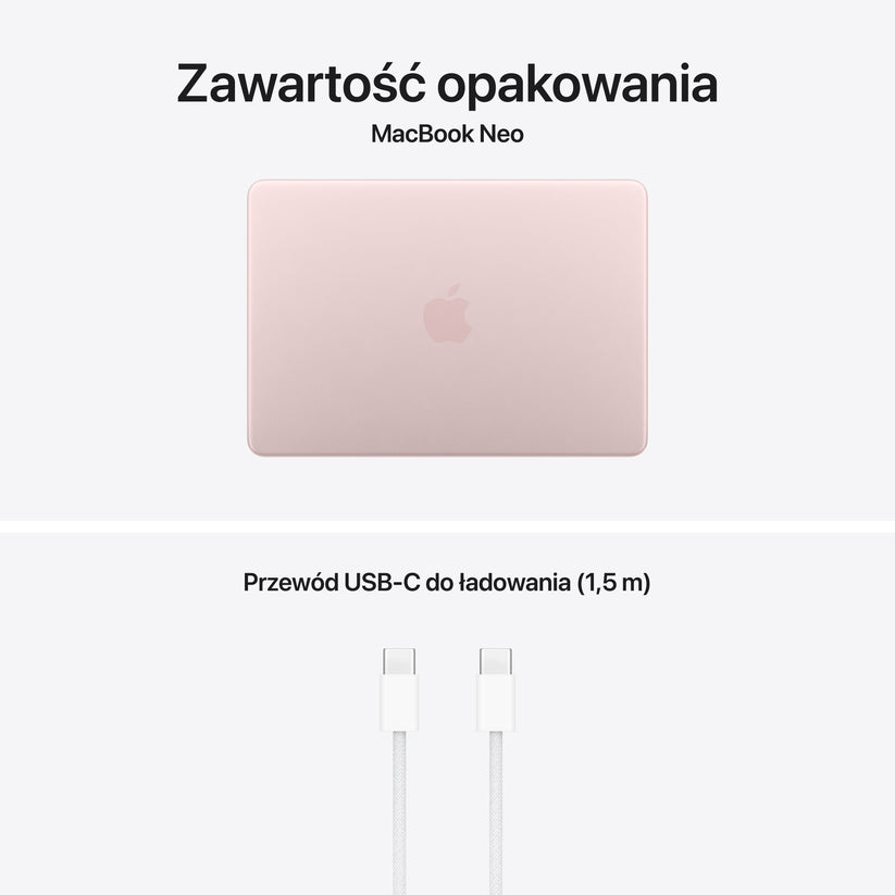 Apple MacBook Neo 13" A18 Pro 6-core CPU 5-core GPU 8GB 256GB SSD US - Subtelny Róż - 2026