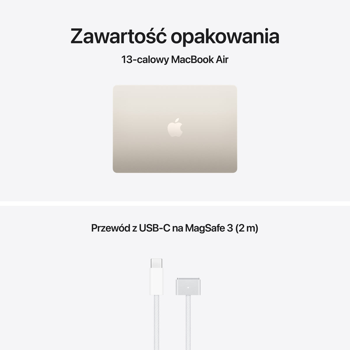Apple MacBook Air 13" M5 10-core CPU 10-core GPU 24GB 512GB SSD - Księżycowa poświata 2026
