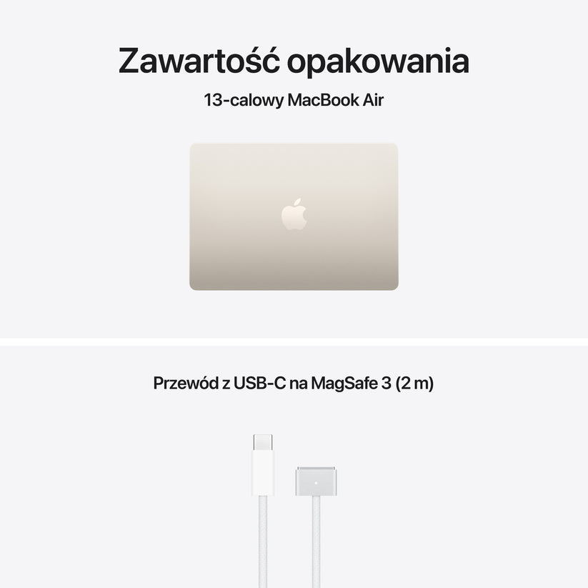 Apple MacBook Air 13" M5 10-core CPU 10-core GPU 24GB 512GB SSD - Księżycowa poświata 2026