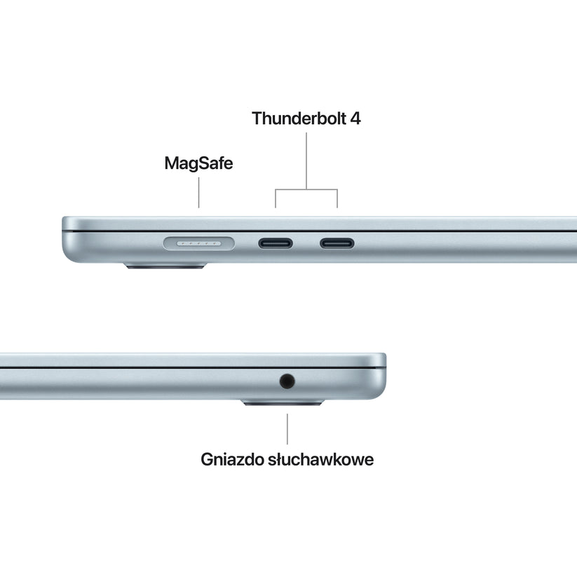 15-calowy MacBook Air: Czip Apple M4 z 10‑rdzeniowym CPU, 10‑rdzeniowym GPU, 256 GB SSD - Błękitny
