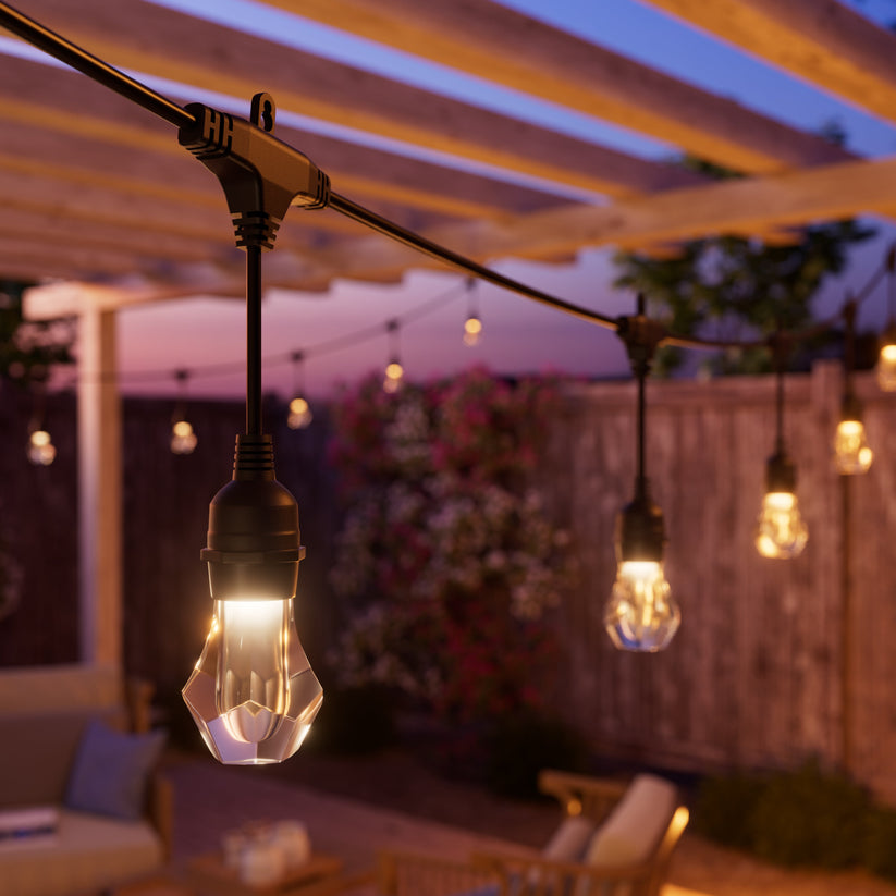 Wielokolorowe lampki zewnętrzne Nanoleaf Essentials Smart Multicolour Outdoor String Light Starter Kit 30 m, 55 Lm żarówka, 27 W 2700 K-6500 K