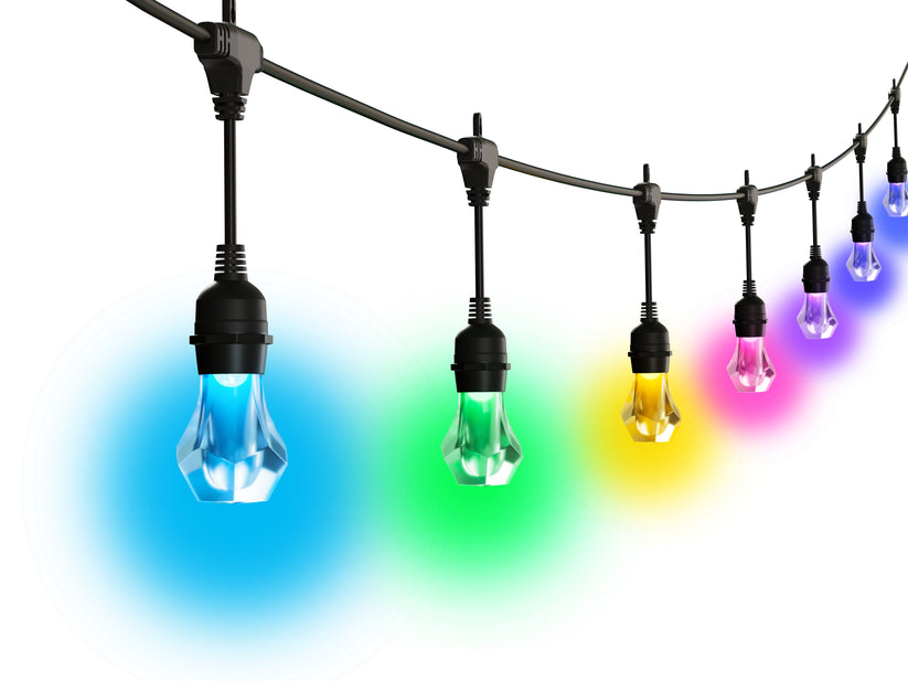 Wielokolorowe lampki zewnętrzne Nanoleaf Essentials Smart Multicolour Outdoor String Light Starter Kit 30 m, 55 Lm żarówka, 27 W 2700 K-6500 K