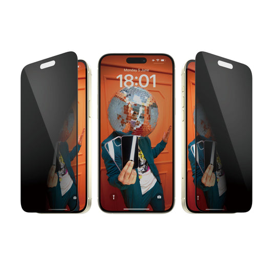PanzerGlass Ultra-Wide Fit - szkło prywatyzujące do iPhone 15 Plus czarna ramka