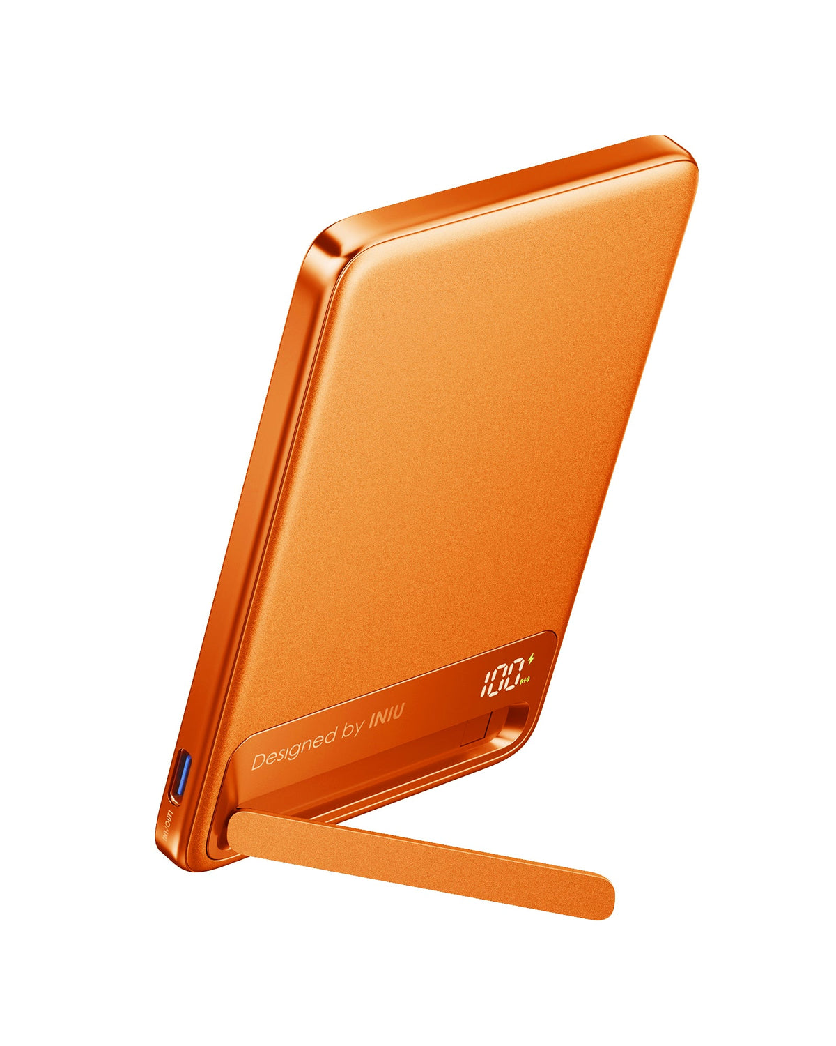 INIU Powerbank MagPro Slim - magnetyczny powerbank bezprzewodowy 5000mAh pomarańczowy