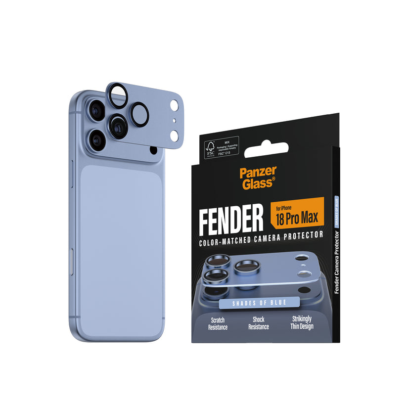 PanzerGlass Fender Camera Protector - osłona na aparat do iPhone 18 Pro Max niebieska