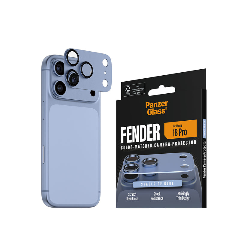 PanzerGlass Fender Camera Protector - osłona na aparat do iPhone 18 Pro niebieska