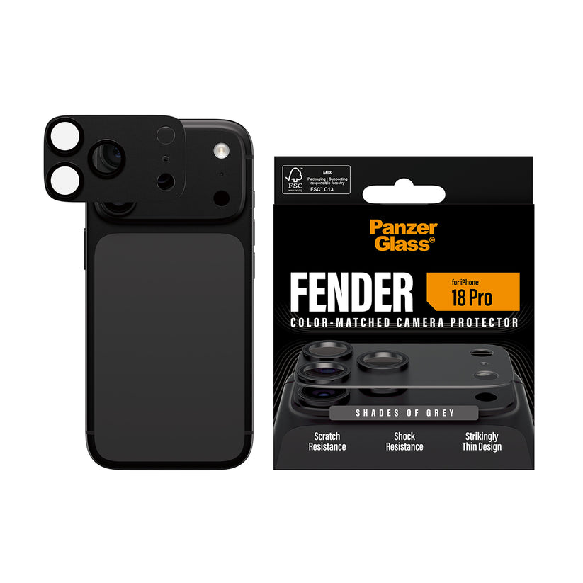 PanzerGlass Fender Camera Protector - osłona na aparat do iPhone 18 Pro szara