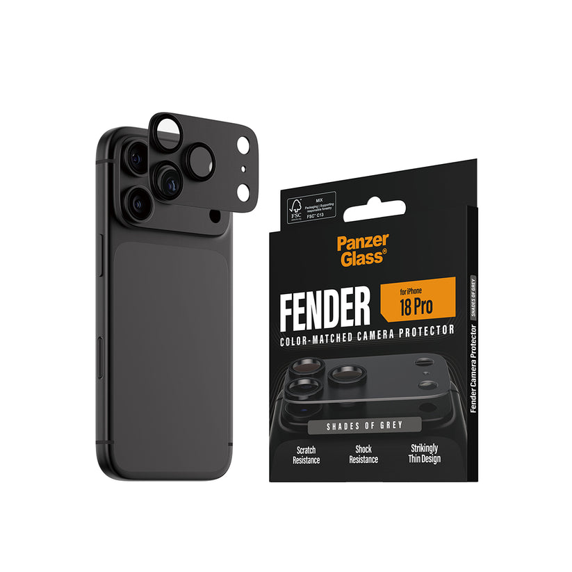 PanzerGlass Fender Camera Protector - osłona na aparat do iPhone 18 Pro szara