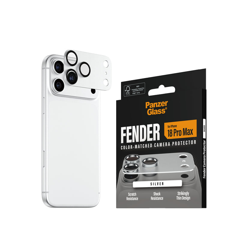 PanzerGlass Fender Camera Protector - osłona na aparat do iPhone 18 Pro Max srebrna