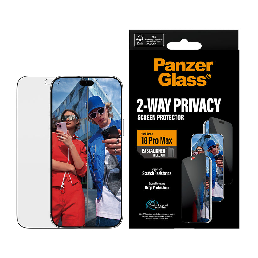 PanzerGlass 2-Way Privacy Screen Protector Ultra-Wide Fit - szkło prywatyzujące do iPhone 18 Pro Max