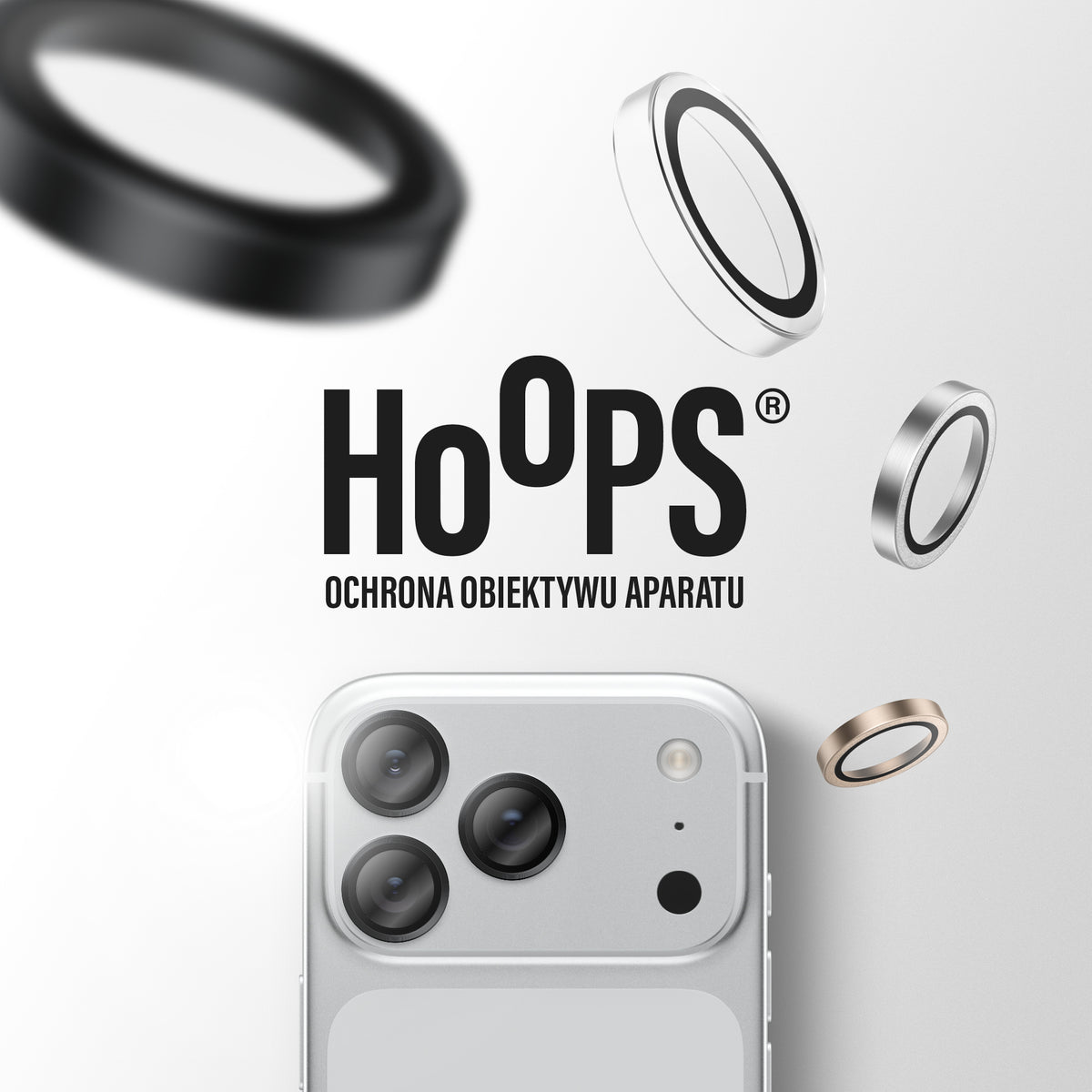 PanzerGlass Hoops Transparent Camera Lens Protector - osłonki na obiektywy do iPhone 18 Pro/18 Pro Max czarne