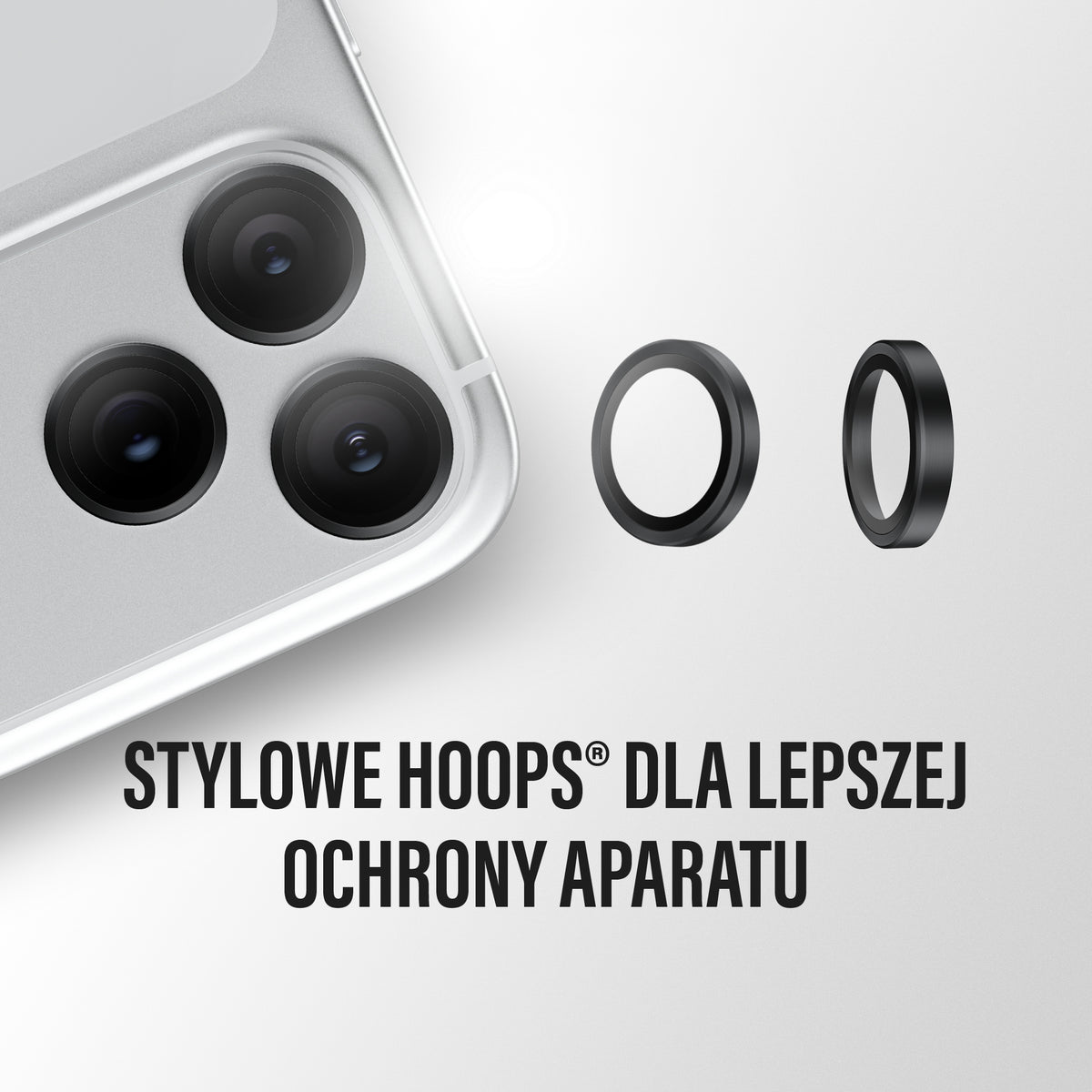 PanzerGlass Hoops Transparent Camera Lens Protector - osłonki na obiektywy do iPhone 18 Pro/18 Pro Max czarne