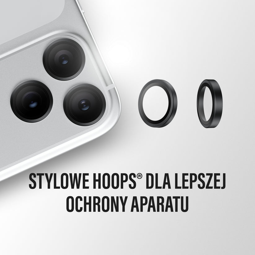 PanzerGlass Hoops Transparent Camera Lens Protector - osłonki na obiektywy do iPhone 18 Pro/18 Pro Max czarne