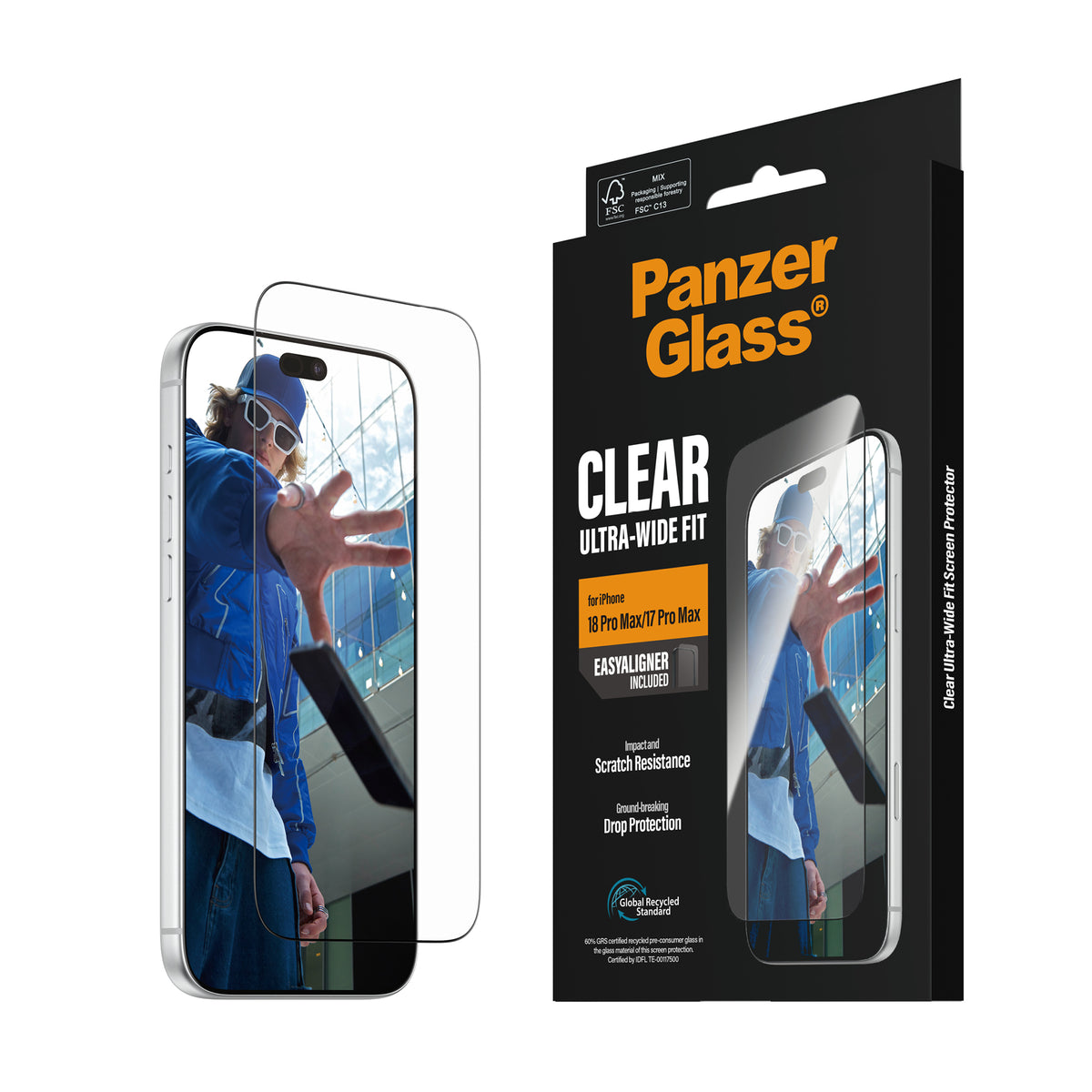 PanzerGlass Screen Protector Ultra-Wide Fit - szkło do iPhone 18 Pro Max/17 Pro Max czarna ramka