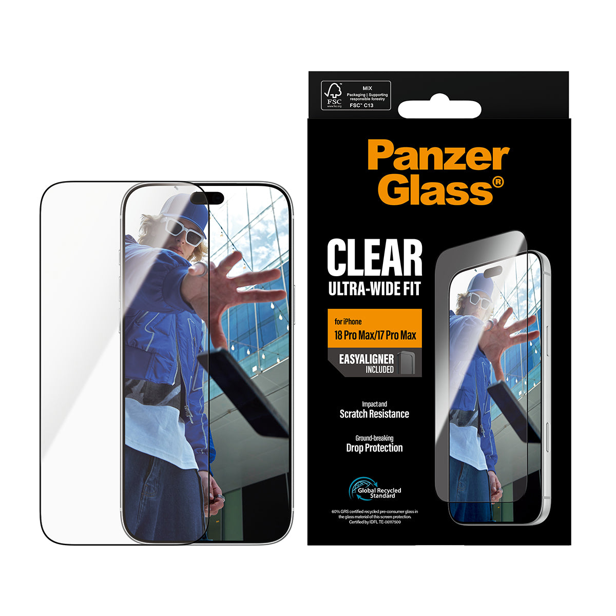 PanzerGlass Screen Protector Ultra-Wide Fit - szkło do iPhone 18 Pro Max/17 Pro Max czarna ramka