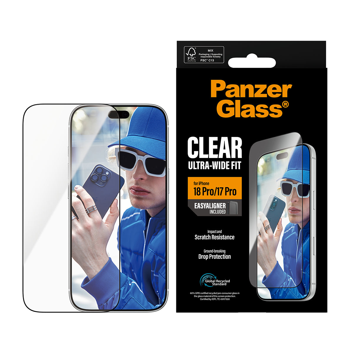 PanzerGlass Screen Protector Ultra-Wide Fit - szkło do iPhone 18 Pro/17 Pro czarna ramka