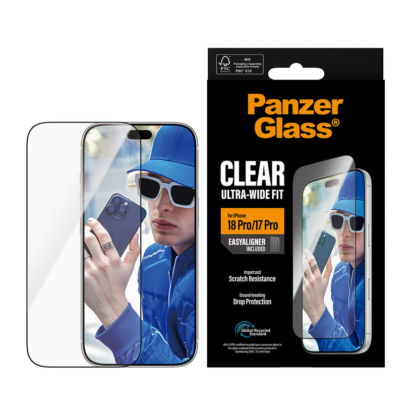 PanzerGlass Screen Protector Ultra-Wide Fit - szkło do iPhone 18 Pro/17 Pro czarna ramka