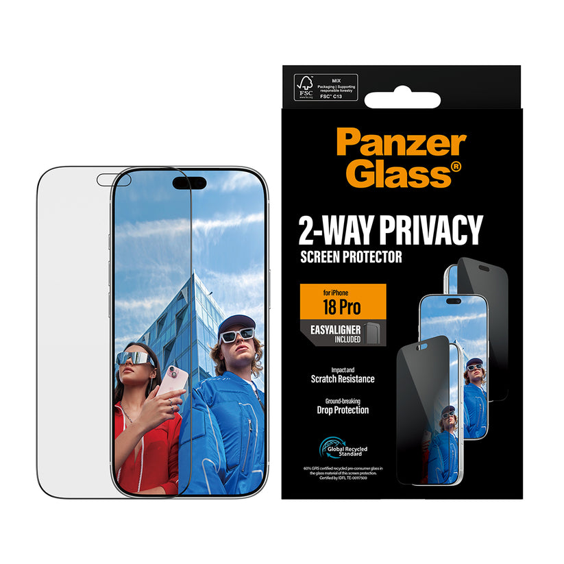 PanzerGlass 2-Way Privacy Screen Protector Ultra-Wide Fit - szkło prywatyzujące do iPhone 18 Pro