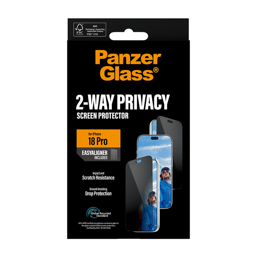 PanzerGlass 2-Way Privacy Screen Protector Ultra-Wide Fit - szkło prywatyzujące do iPhone 18 Pro