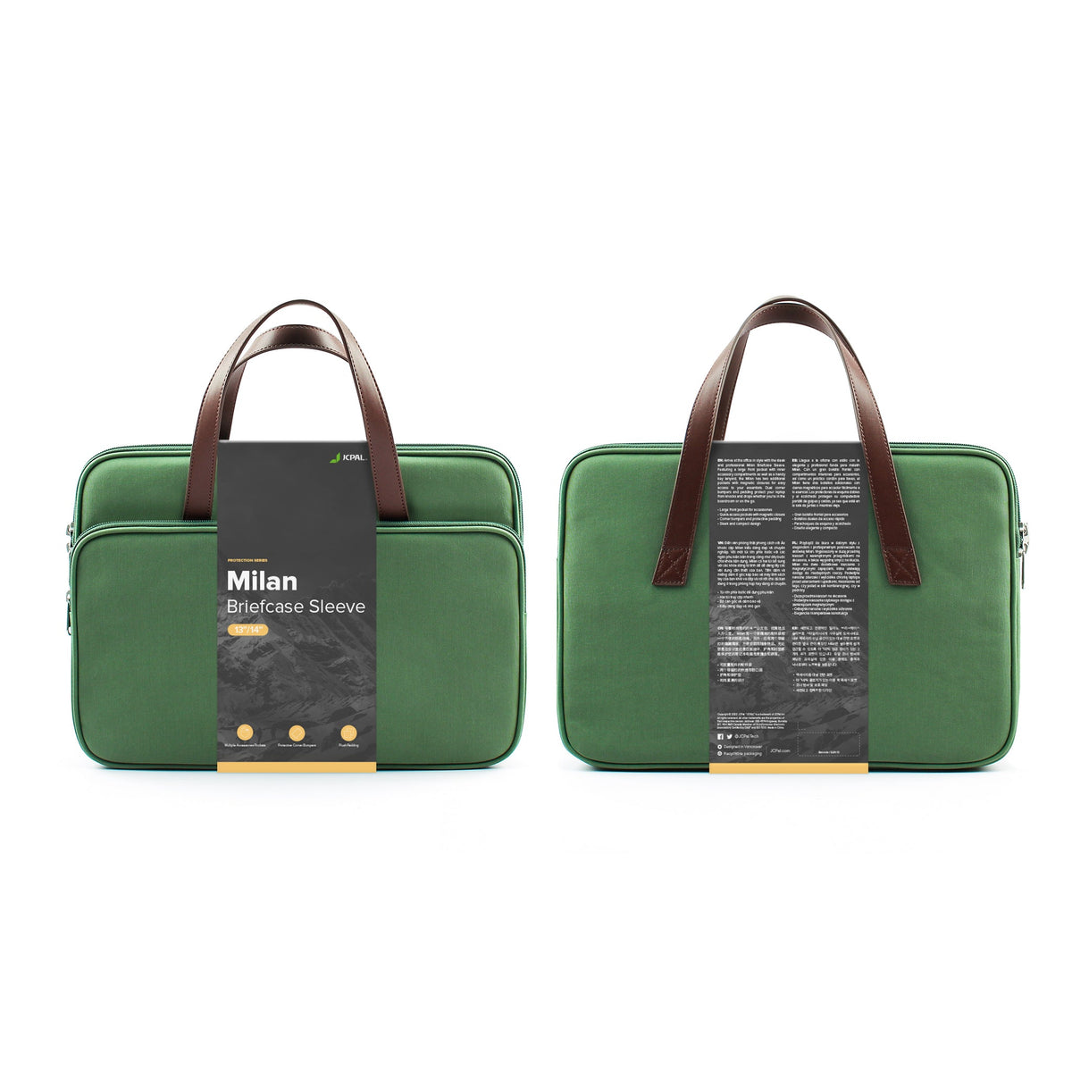 JCPal Milan Briefcase Sleeve - torba do MacBook 13 14" oliwkowa
