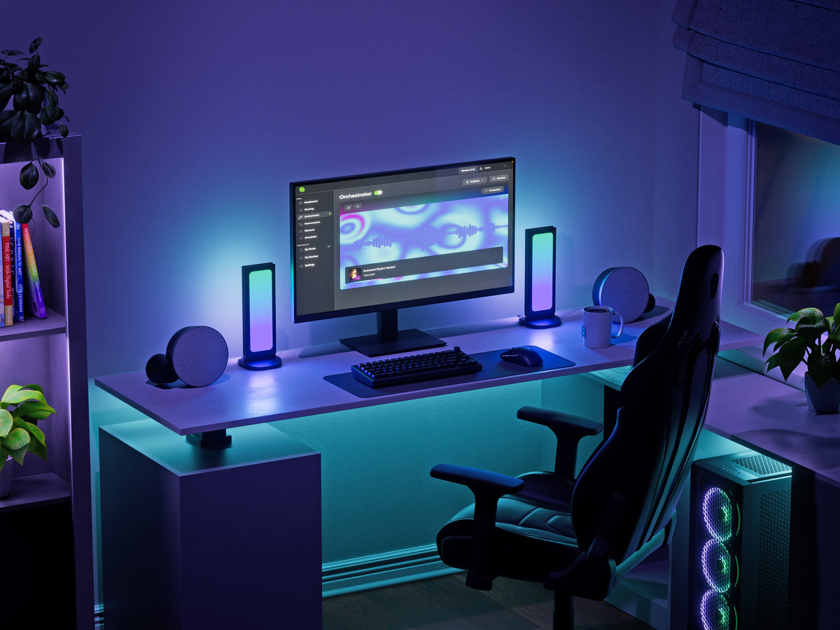Nanoleaf Pegboard Desk Dock - podświetlana stacja dokująca do urządzeń peryferyjnych - czarna
