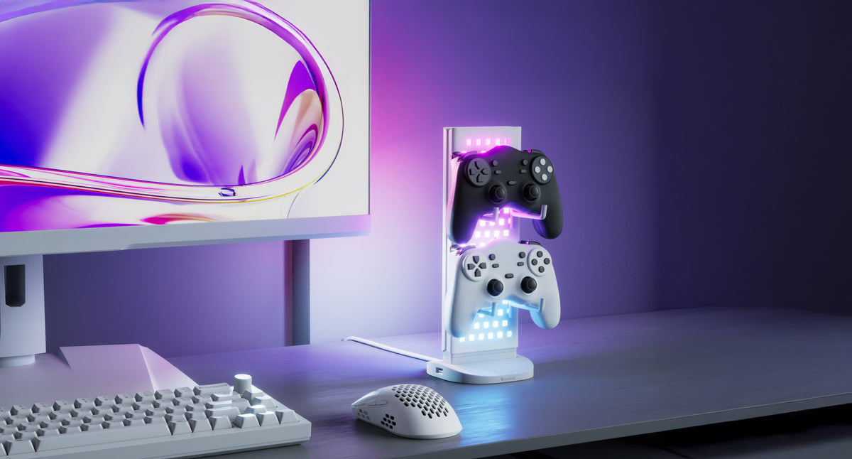 Nanoleaf Pegboard Desk Dock - podświetlana stacja dokująca do urządzeń peryferyjnych - biała