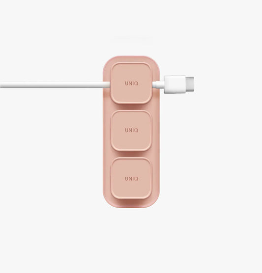 UNIQ Pod Mag - magnetyczny organizer do kabli + baza różowy